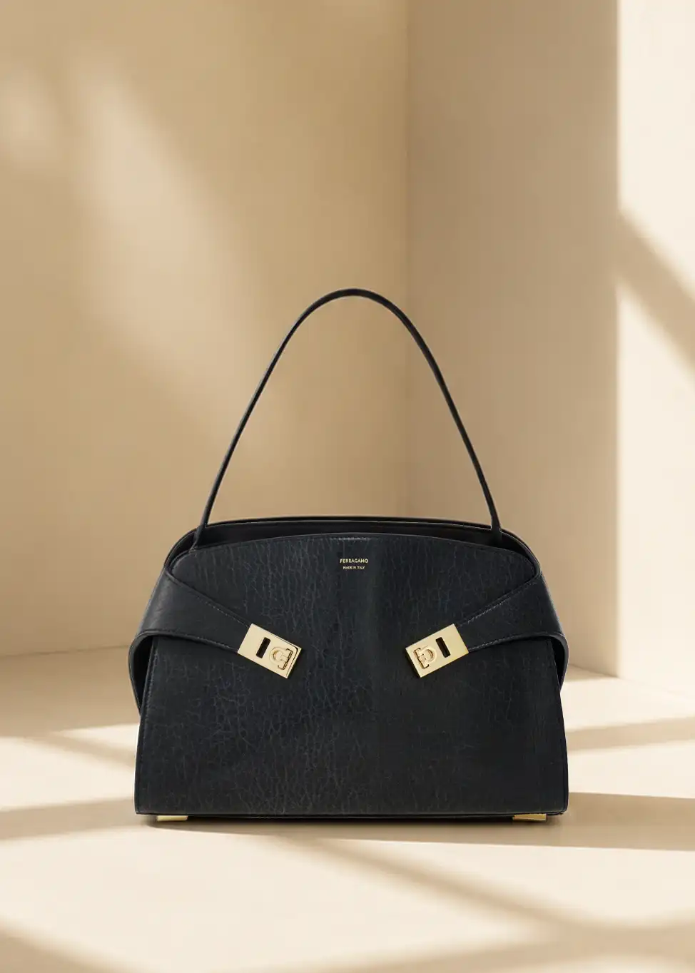 Ferragamo Hug Soft bicolor shoulder bag